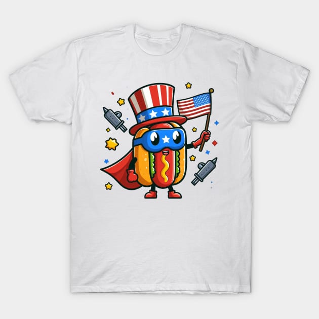 A Whimsical Tribute to American Culture in Cartoon Style T-Shirt by ragil_studio